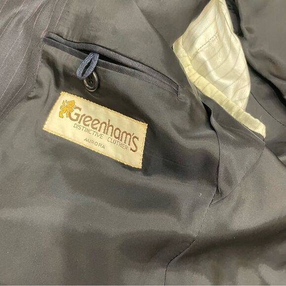 Ermenegildo Zegna Navy Blue Striped Wool Suit Blazer 48R - Picture 9 of 9